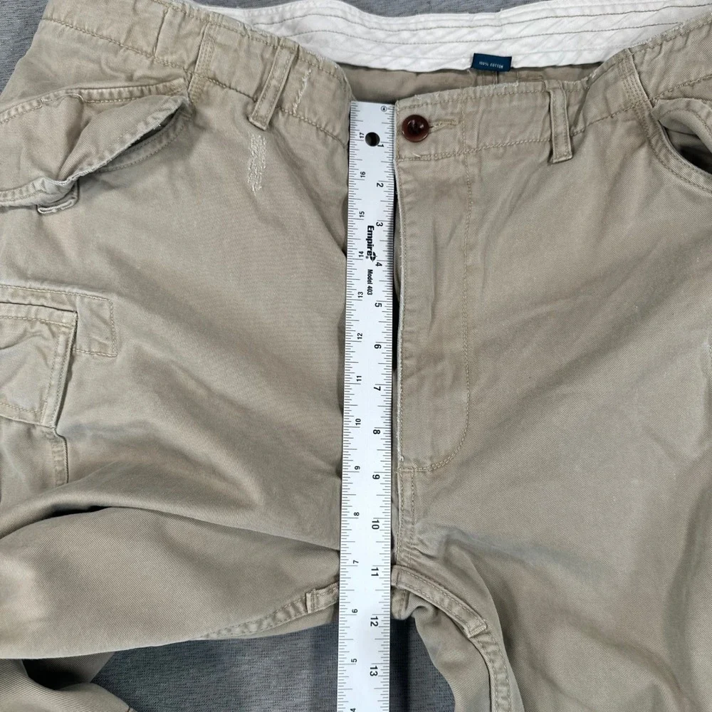 Polo Ralph Lauren Men 44x30 Tan Khaki Cargo Pants Relaxed Fit Utility Distressed